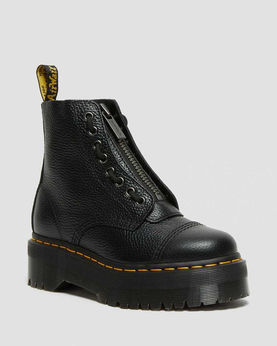 Dr. Martens Sinclair Lær Platform Støvler Dame Svart [1593QUTHE]